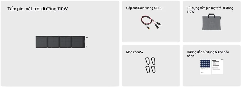 Tấm pin năng lượng mặt trời EcoFlow | 110W Foldable Solar Panel - Ecoflowvietnam.com
