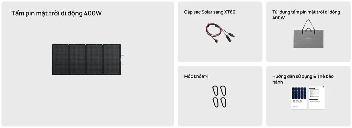 Tấm pin năng lượng mặt trời EcoFlow | 400W Foldable Solar Panel - Ecoflowvietnam.com