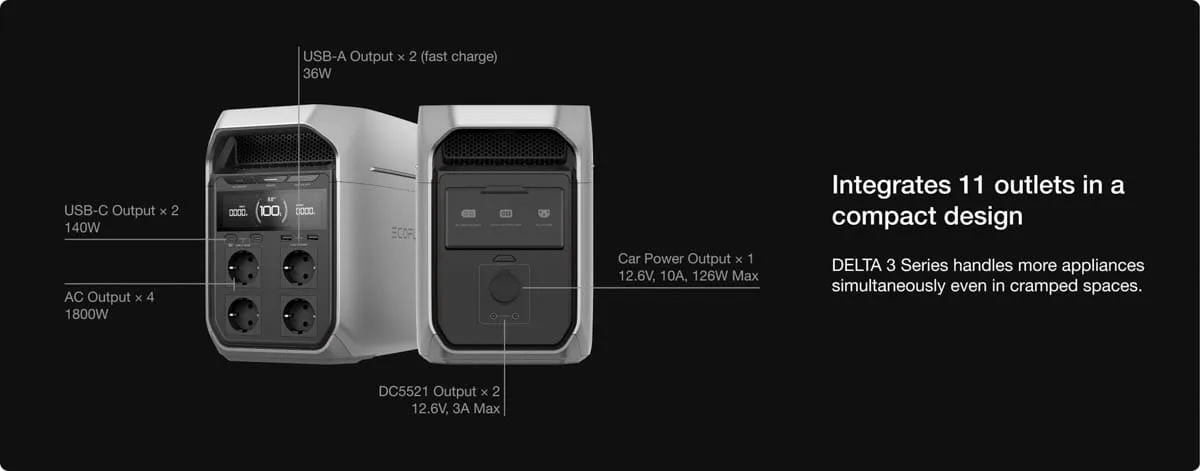 Đặc điểm nổi bật Trạm sạc dự phòng di động EcoFlow Delta 3 | 1024Wh 1800W | Portable Power Station - Ecoflowvietnam.com