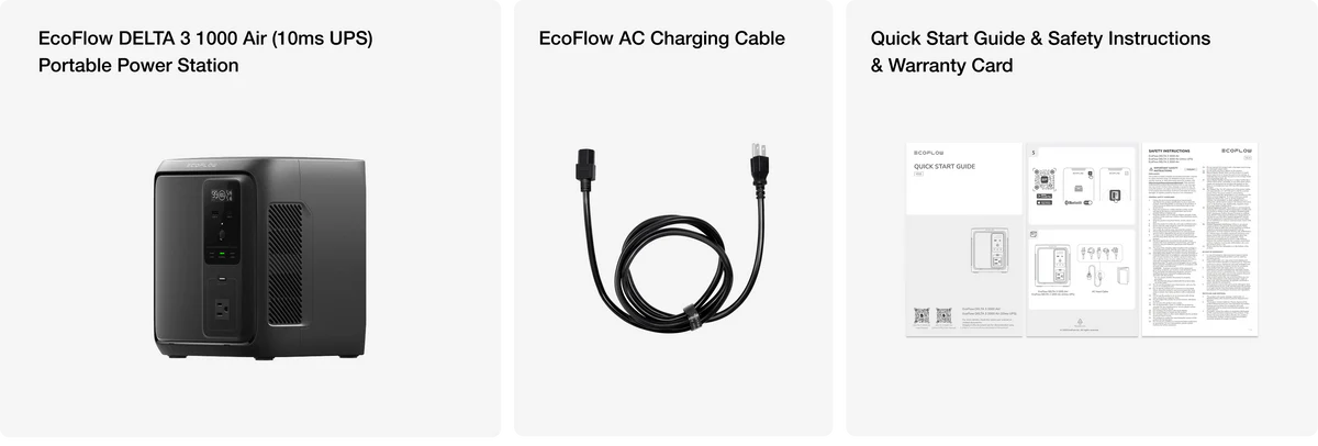 Trạm sạc dự phòng EcoFlow DELTA 3 Air 1000 (10ms UPS) Portable Power Station | 960Wh 500W - Ecoflow Việt Nam