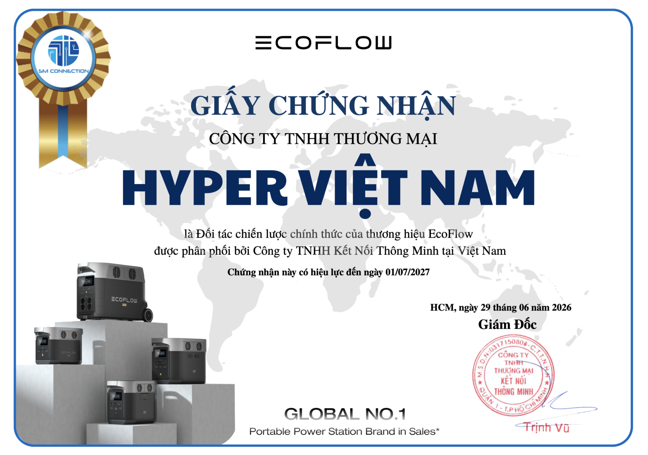 CÔNG TY TNHH THƯƠNG MẠI HYPER VIỆT NAM là đối tác chiến lược chính thức của thương hiệu ecoflow được phân phối bởi công ty tnhh kết nối thông minh tại việt nam